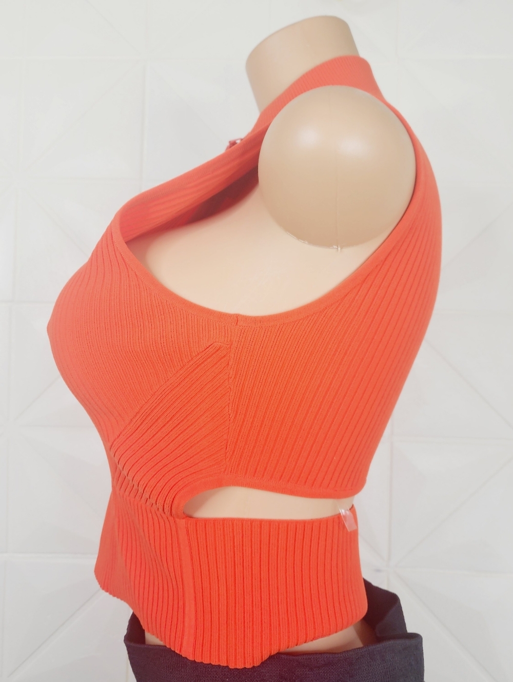 Lululemon Sweater Tank Solar Orange Open Back Half Zip Sleeveless - Picture 3 of 5